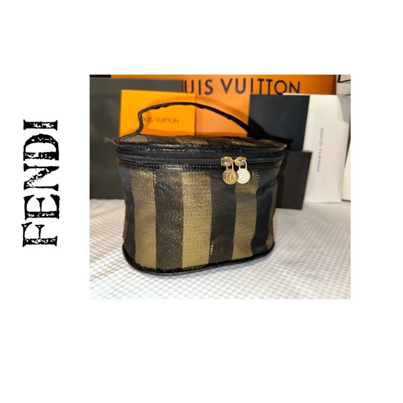 Vintage Fendi Pequin Cosmetics Vanity. Black & Gold. - Picture 1 of 15